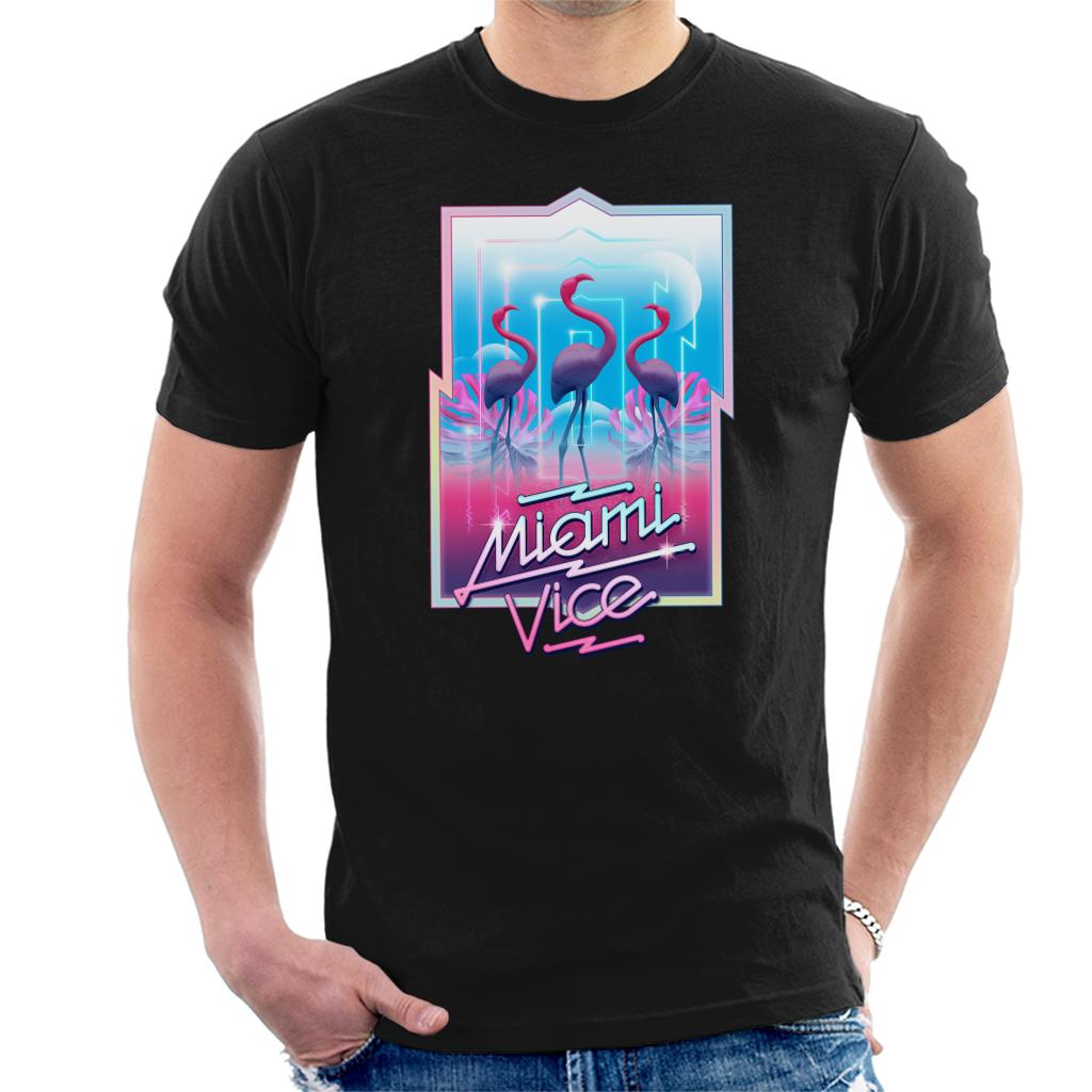 Miami Vice 3 Flamingos Men's T-Shirt-ALL + EVERY