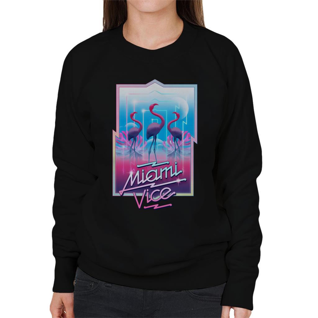 Miami Vice 3 Flamingos Women's Sweatshirt-ALL + EVERY