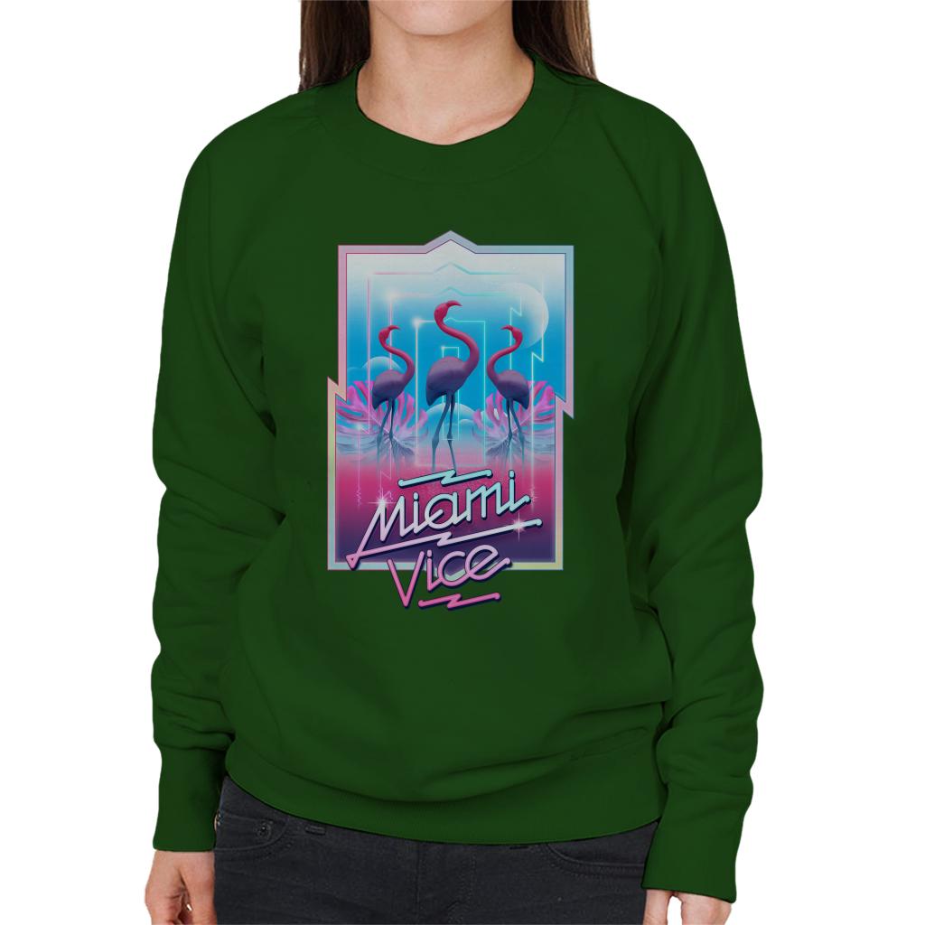 Miami Vice 3 Flamingos Women's Sweatshirt-ALL + EVERY
