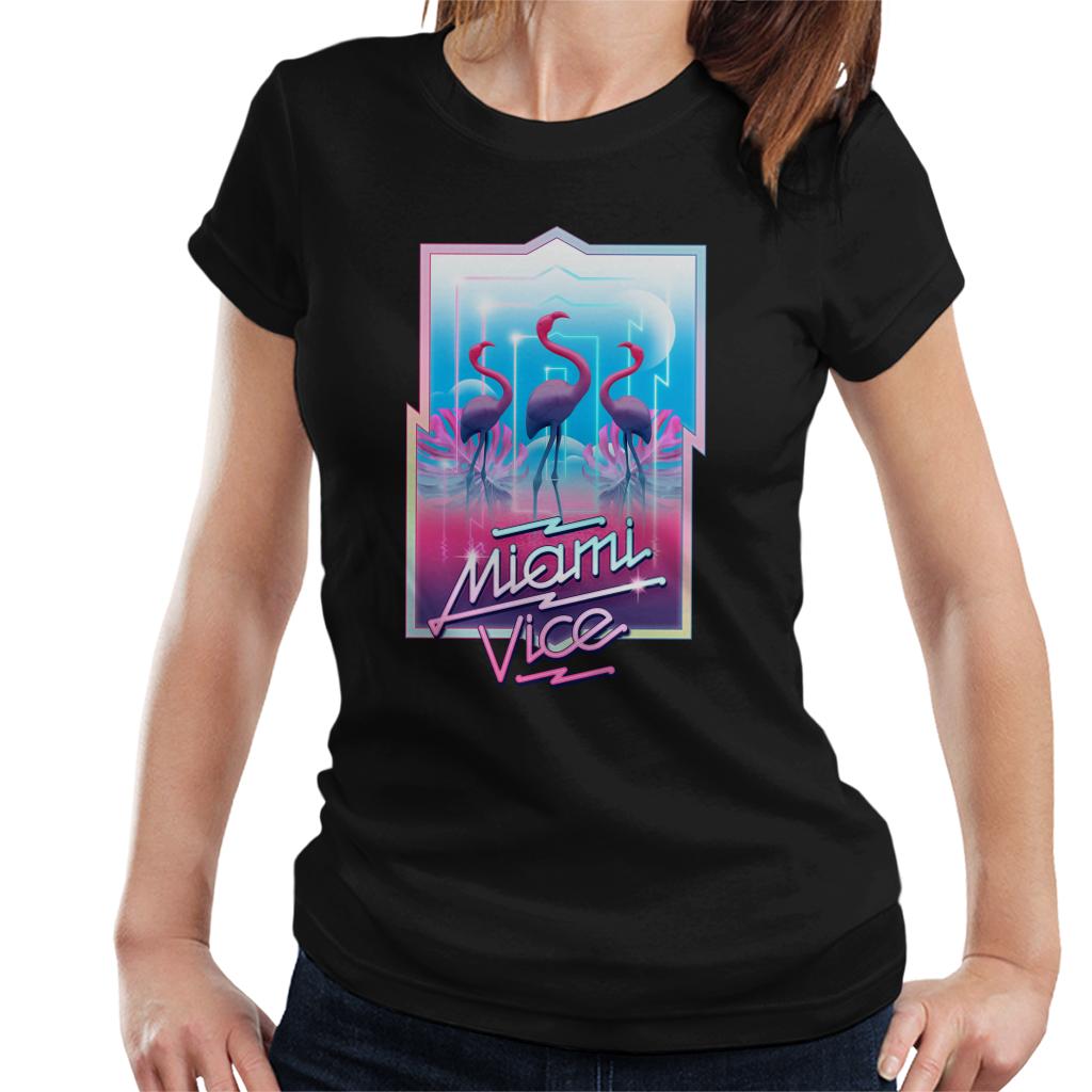 Miami Vice 3 Flamingos Women's T-Shirt-ALL + EVERY