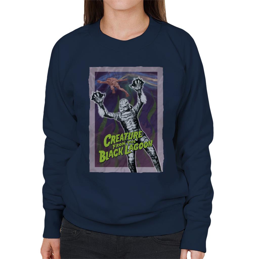 Creature From The Black Lagoon Diver Frame Women's Sweatshirt-ALL + EVERY