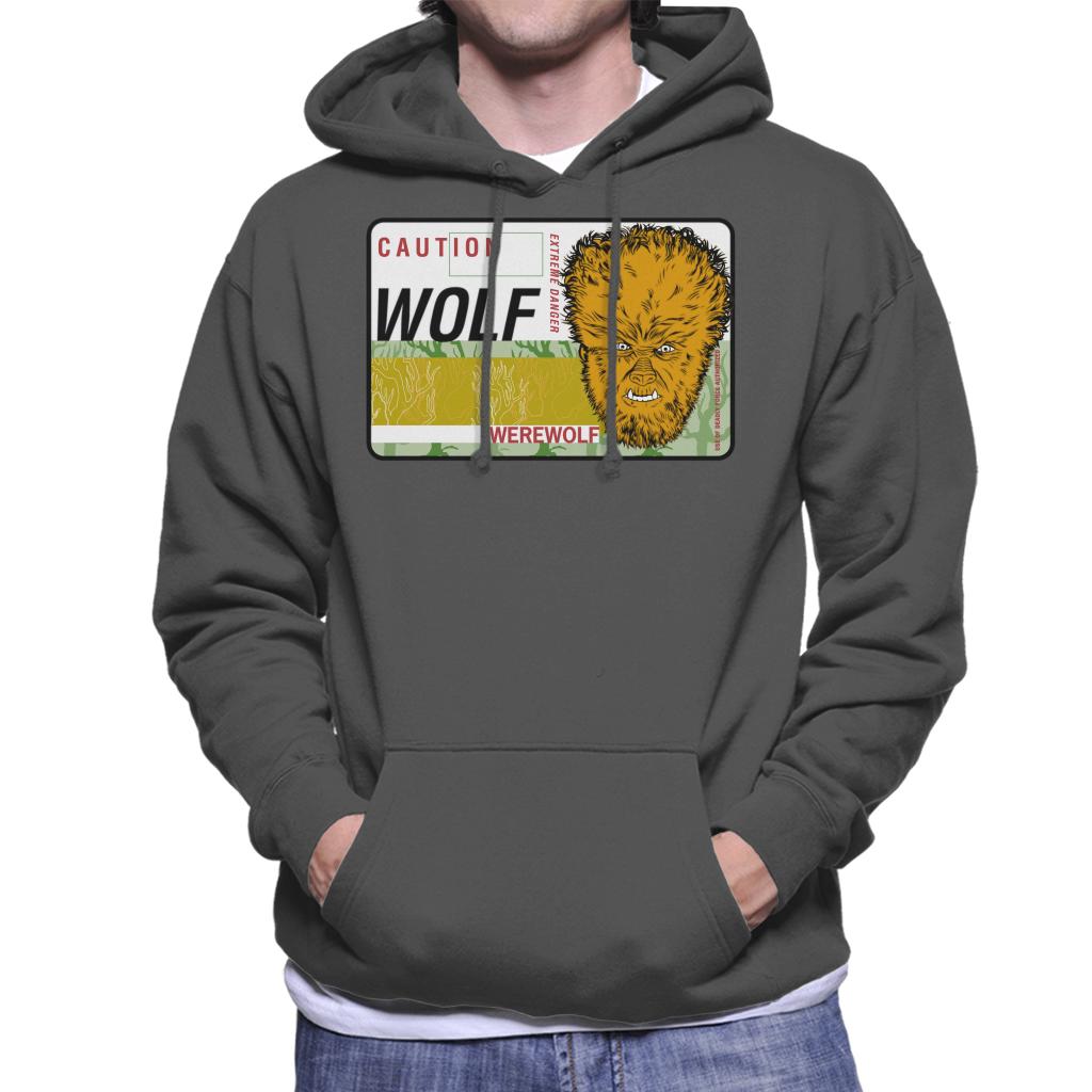 The Wolf Man Caution Extreme Danger Men's Hooded Sweatshirt-ALL + EVERY