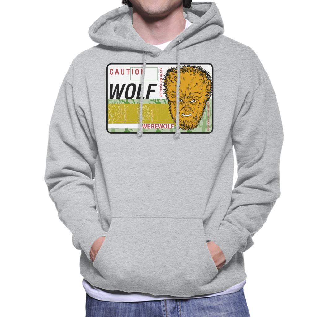 The Wolf Man Caution Extreme Danger Men's Hooded Sweatshirt-ALL + EVERY