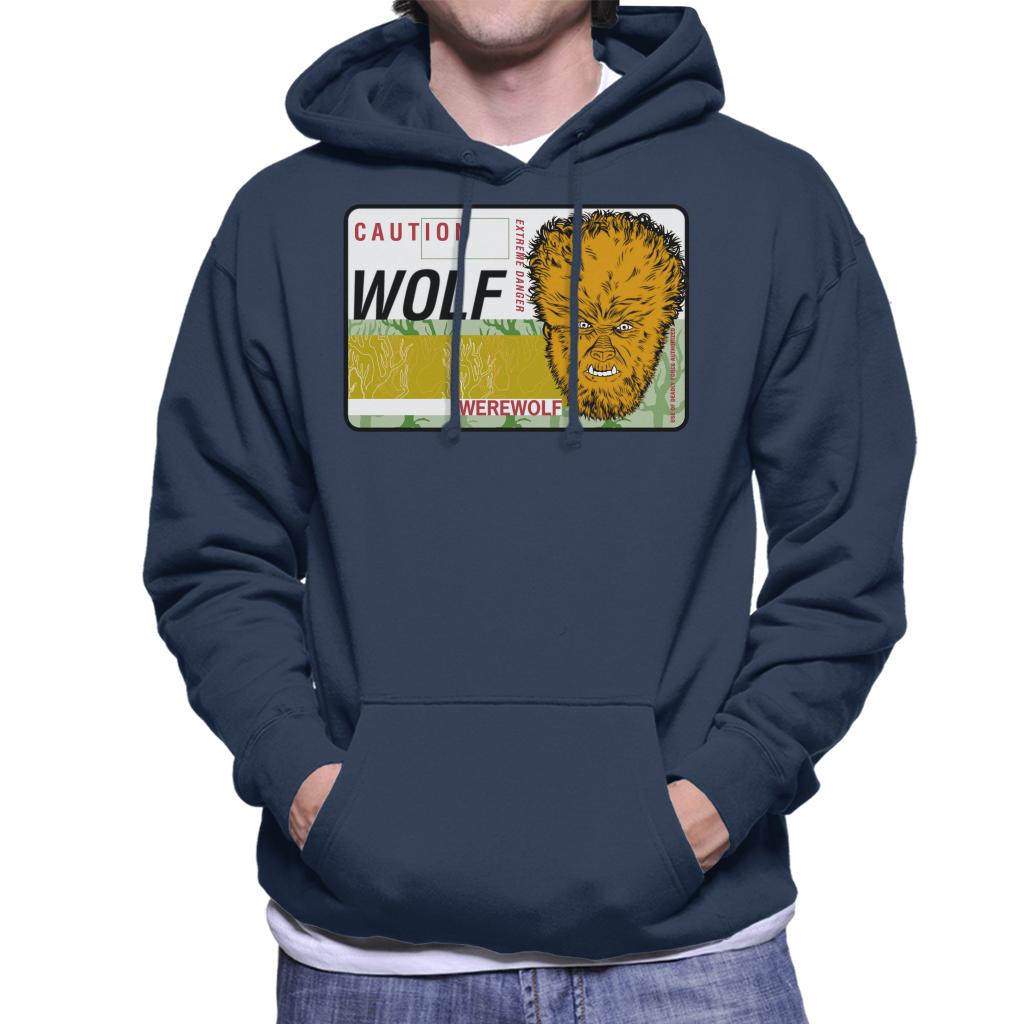 The Wolf Man Caution Extreme Danger Men's Hooded Sweatshirt-ALL + EVERY