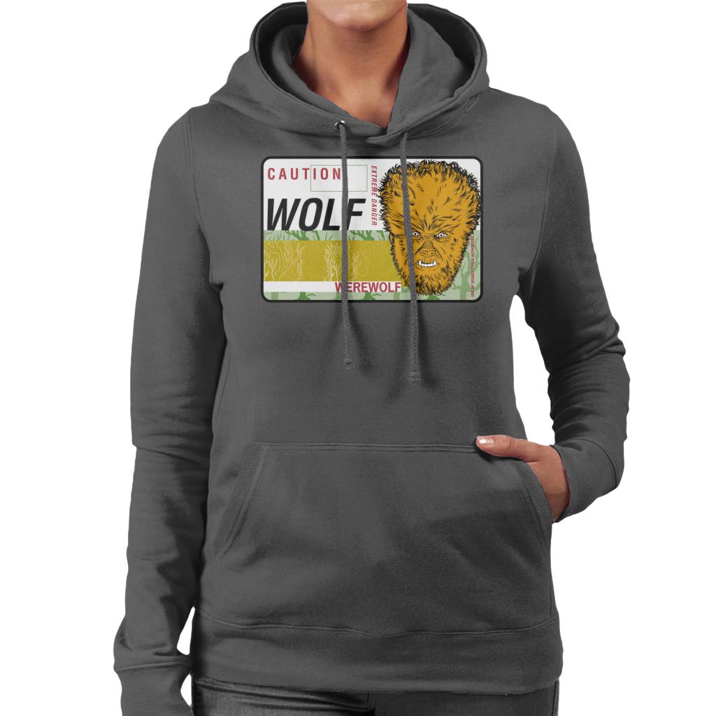 The Wolf Man Caution Extreme Danger Women's Hooded Sweatshirt-ALL + EVERY