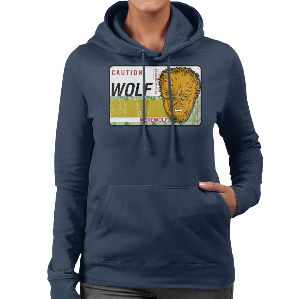 The Wolf Man Caution Extreme Danger Women's Hooded Sweatshirt-ALL + EVERY