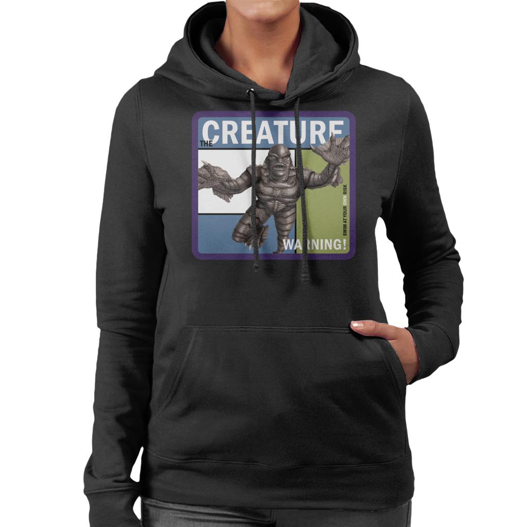 The Creature From The Black Lagoon Warning Women's Hooded Sweatshirt-ALL + EVERY