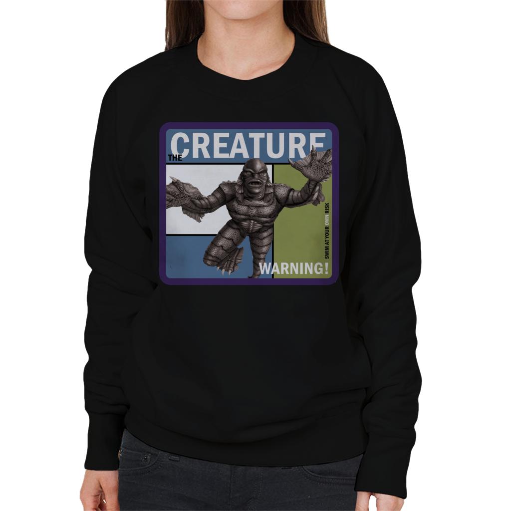 The Creature From The Black Lagoon Warning Women's Sweatshirt-ALL + EVERY