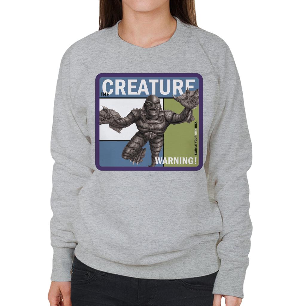 The Creature From The Black Lagoon Warning Women's Sweatshirt-ALL + EVERY