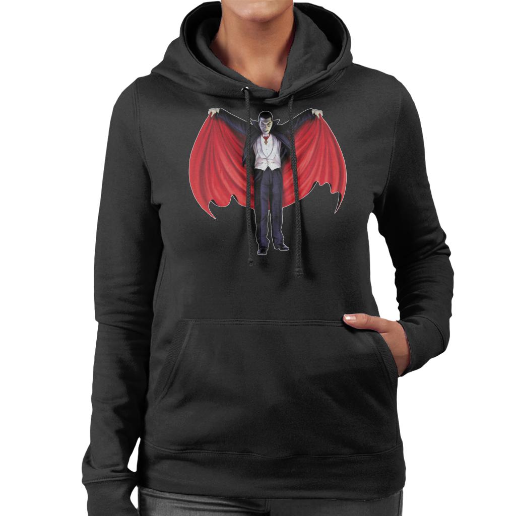 Dracula Cape Full Women's Hooded Sweatshirt-ALL + EVERY