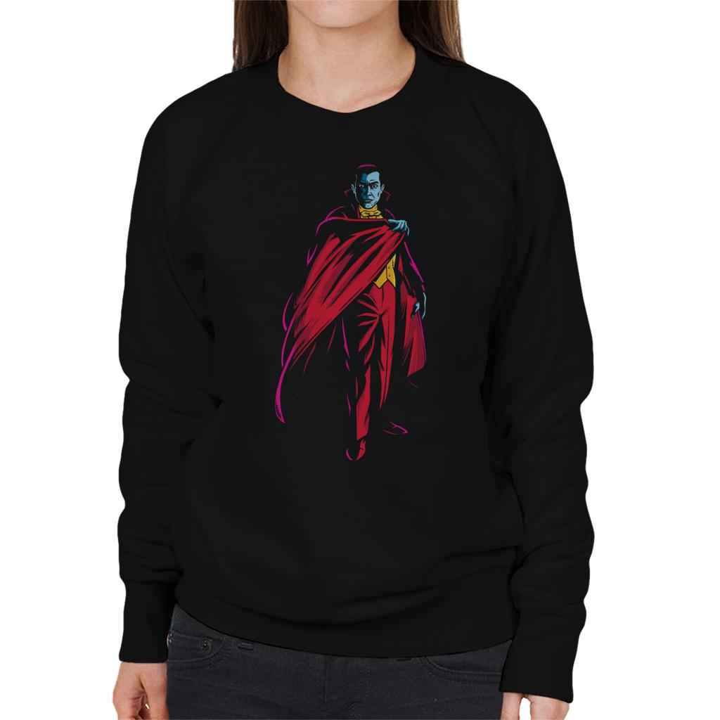 Dracula Cape Pose Dark Blood Illustration Women's Sweatshirt-ALL + EVERY