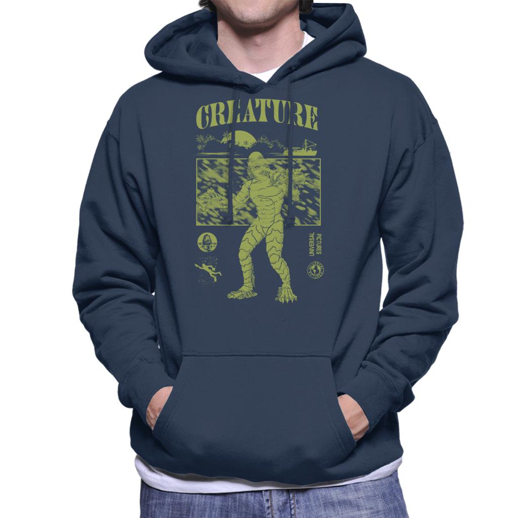 The Creature From The Black Lagoon Sunset Boat Men's Hooded Sweatshirt-ALL + EVERY