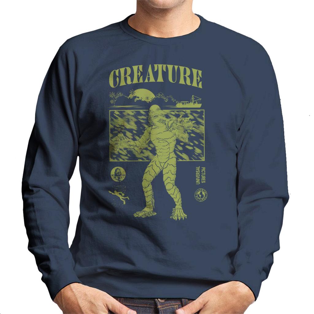 The Creature From The Black Lagoon Sunset Boat Men's Sweatshirt-ALL + EVERY