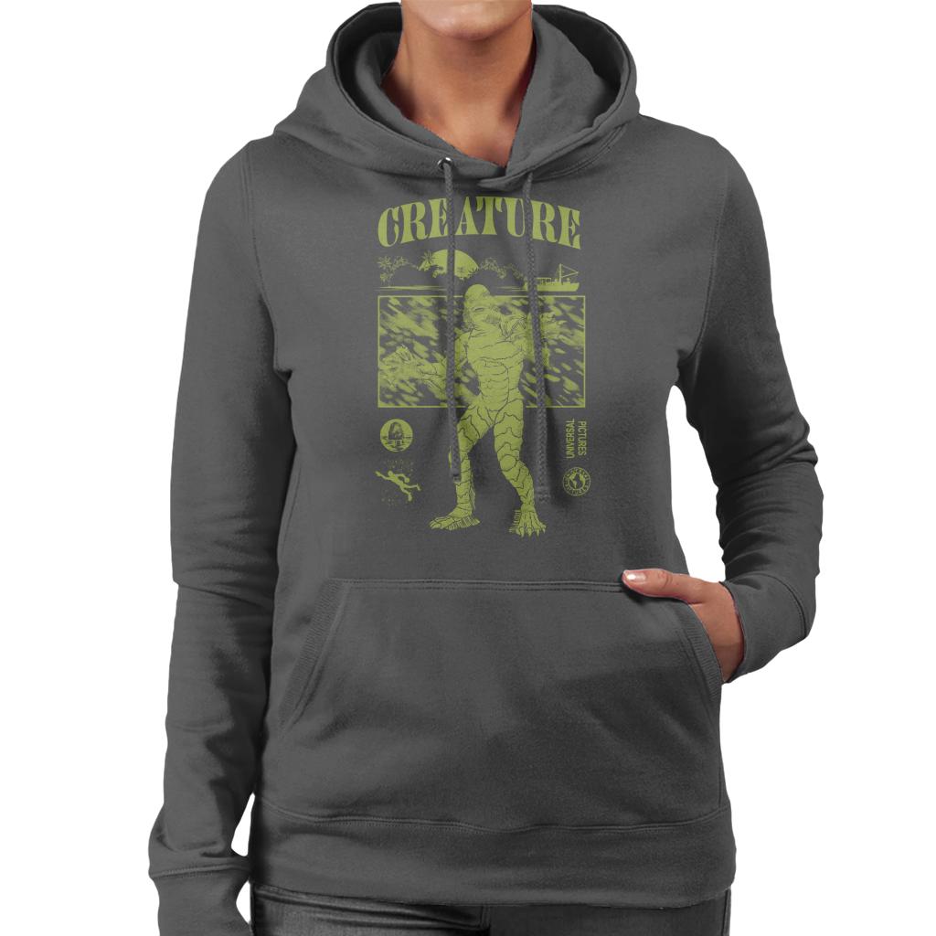 The Creature From The Black Lagoon Sunset Boat Women's Hooded Sweatshirt-ALL + EVERY