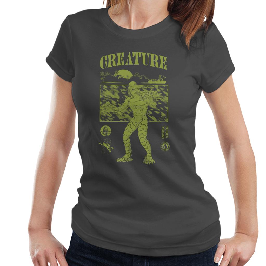 The Creature From The Black Lagoon Sunset Boat Women's T-Shirt-ALL + EVERY