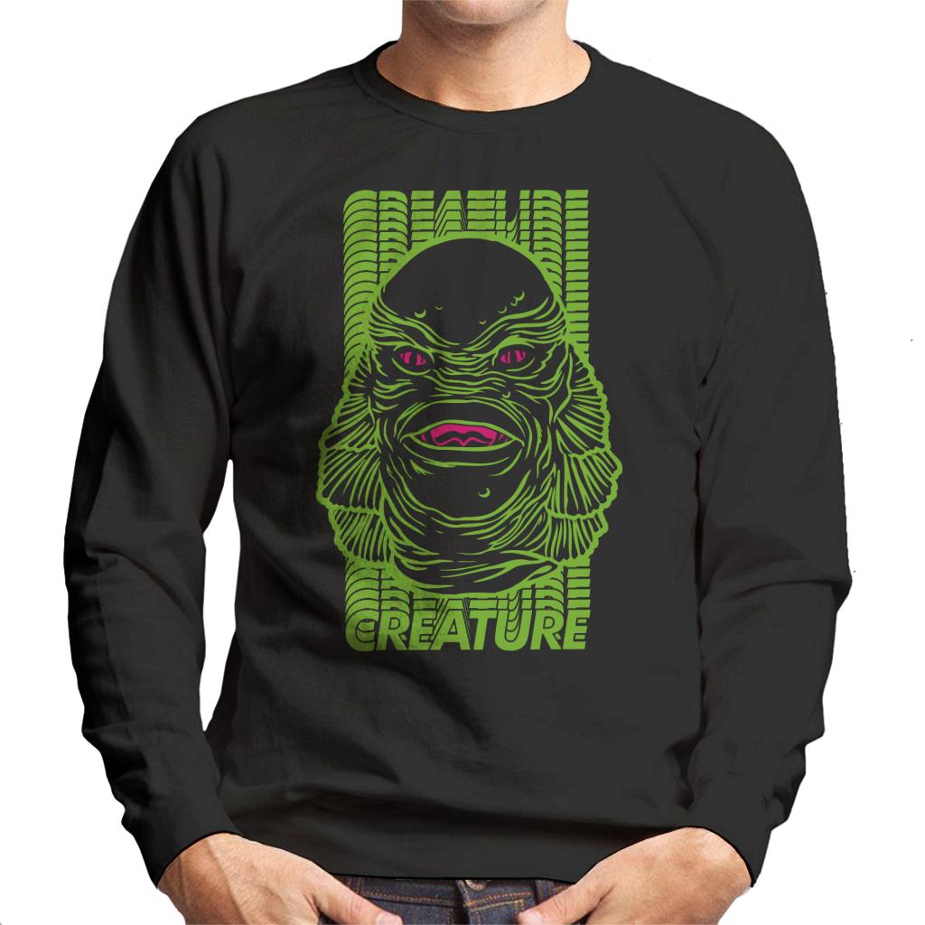 The Creature From The Black Lagoon Head Illustration Men's Sweatshirt-ALL + EVERY