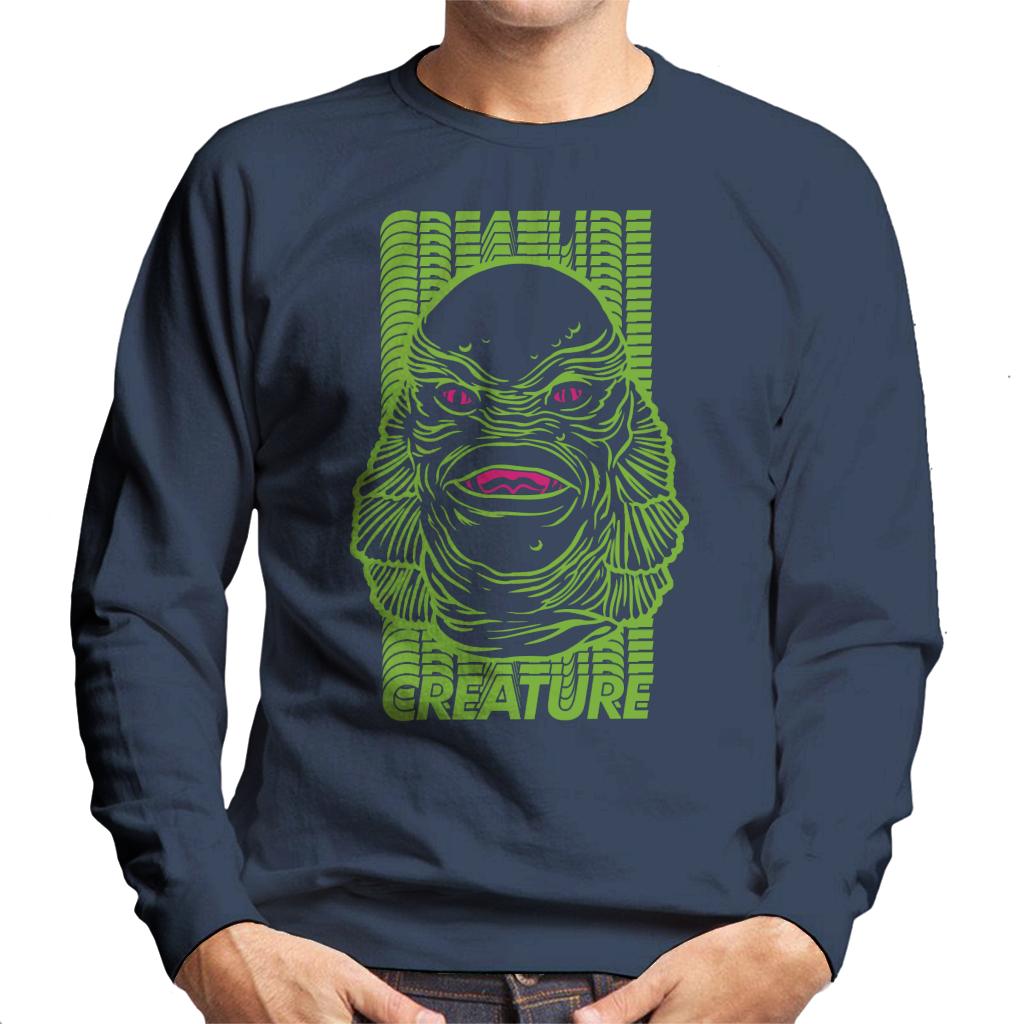 The Creature From The Black Lagoon Head Illustration Men's Sweatshirt-ALL + EVERY