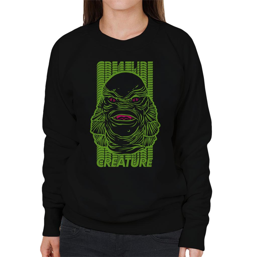 The Creature From The Black Lagoon Head Illustration Women's Sweatshirt-ALL + EVERY