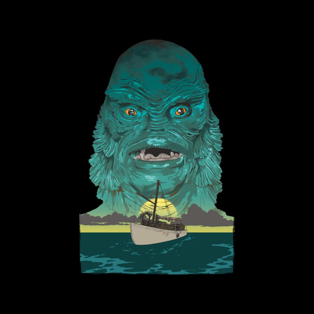 The Creature From The Black Lagoon Demon Head Boat Men's T-Shirt-ALL + EVERY