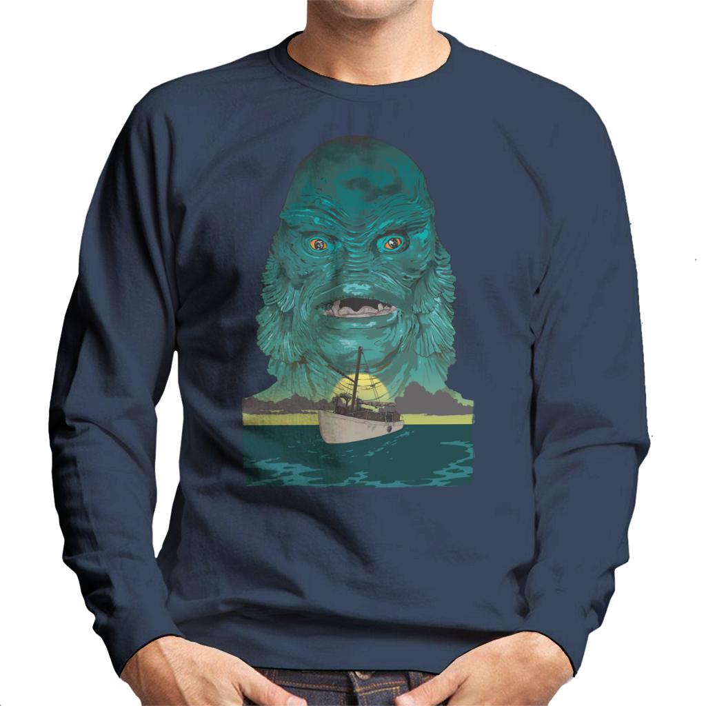 The Creature From The Black Lagoon Demon Head Boat Men's Sweatshirt-ALL + EVERY