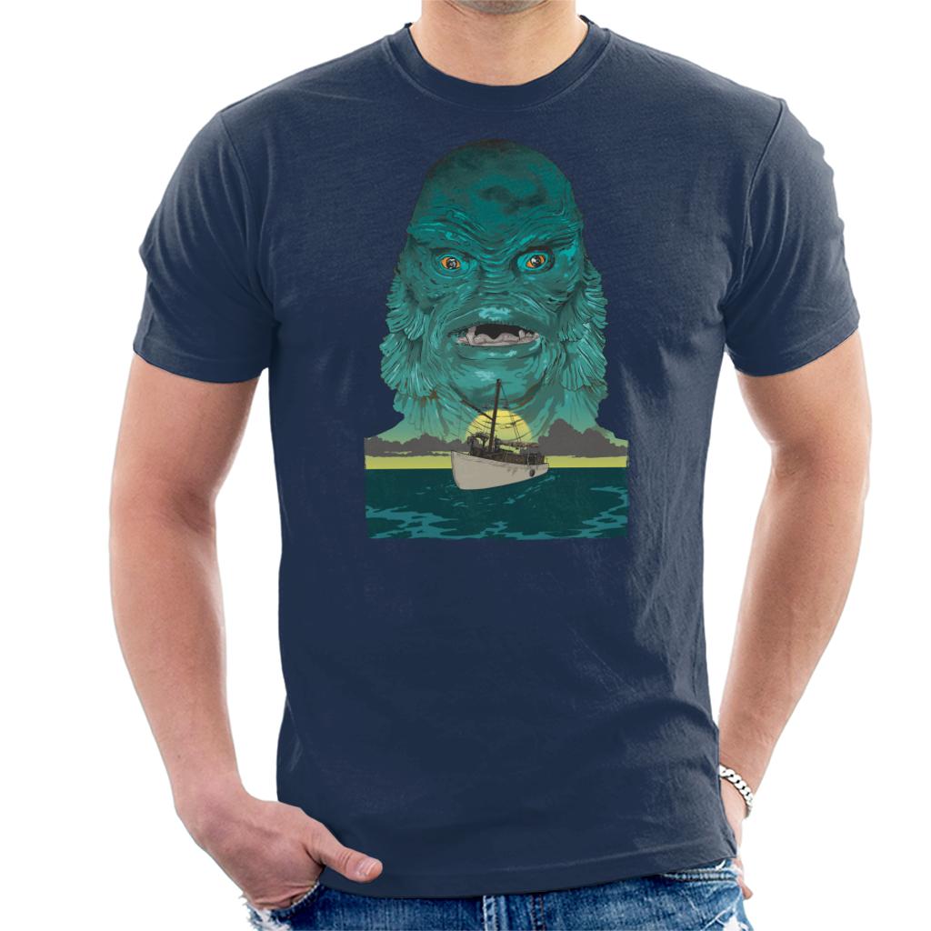 The Creature From The Black Lagoon Demon Head Boat Men's T-Shirt-ALL + EVERY