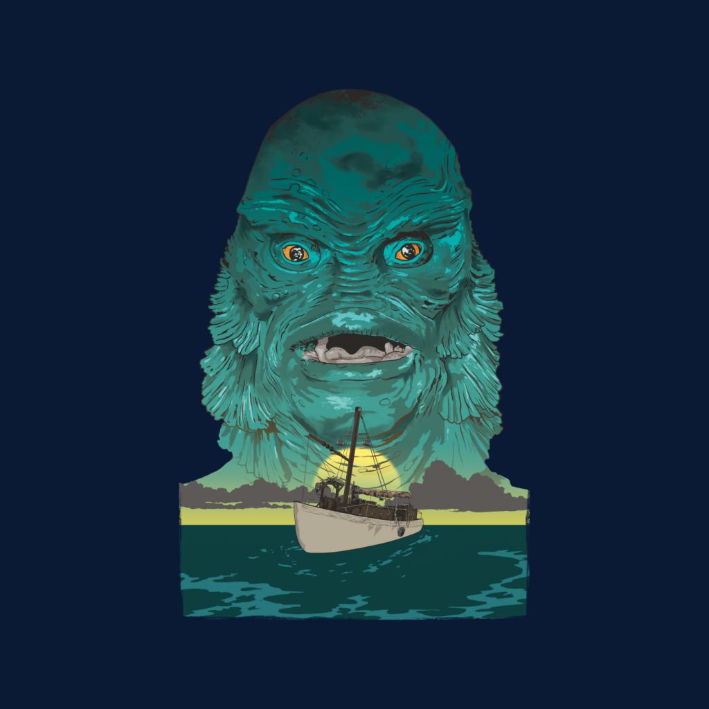 The Creature From The Black Lagoon Demon Head Boat Men's T-Shirt-ALL + EVERY