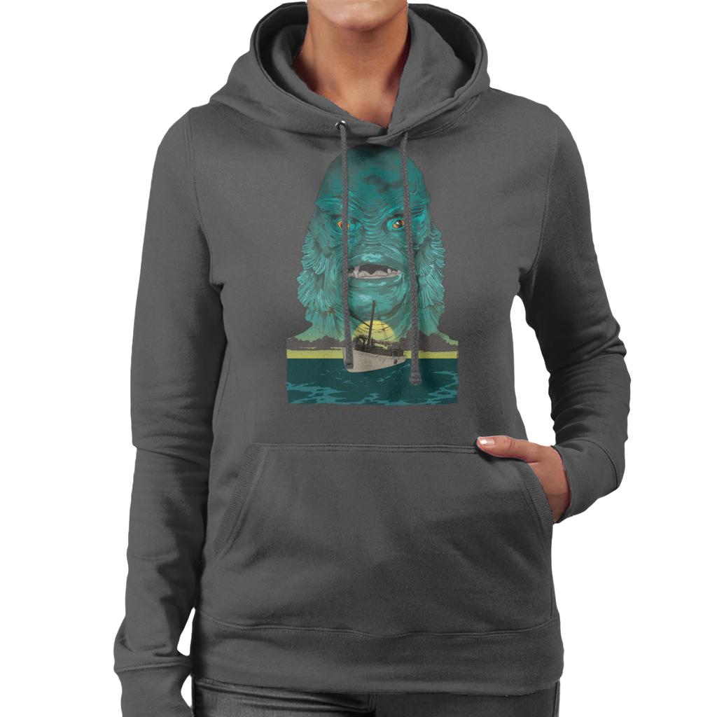 The Creature From The Black Lagoon Demon Head Boat Women's Hooded Sweatshirt-ALL + EVERY