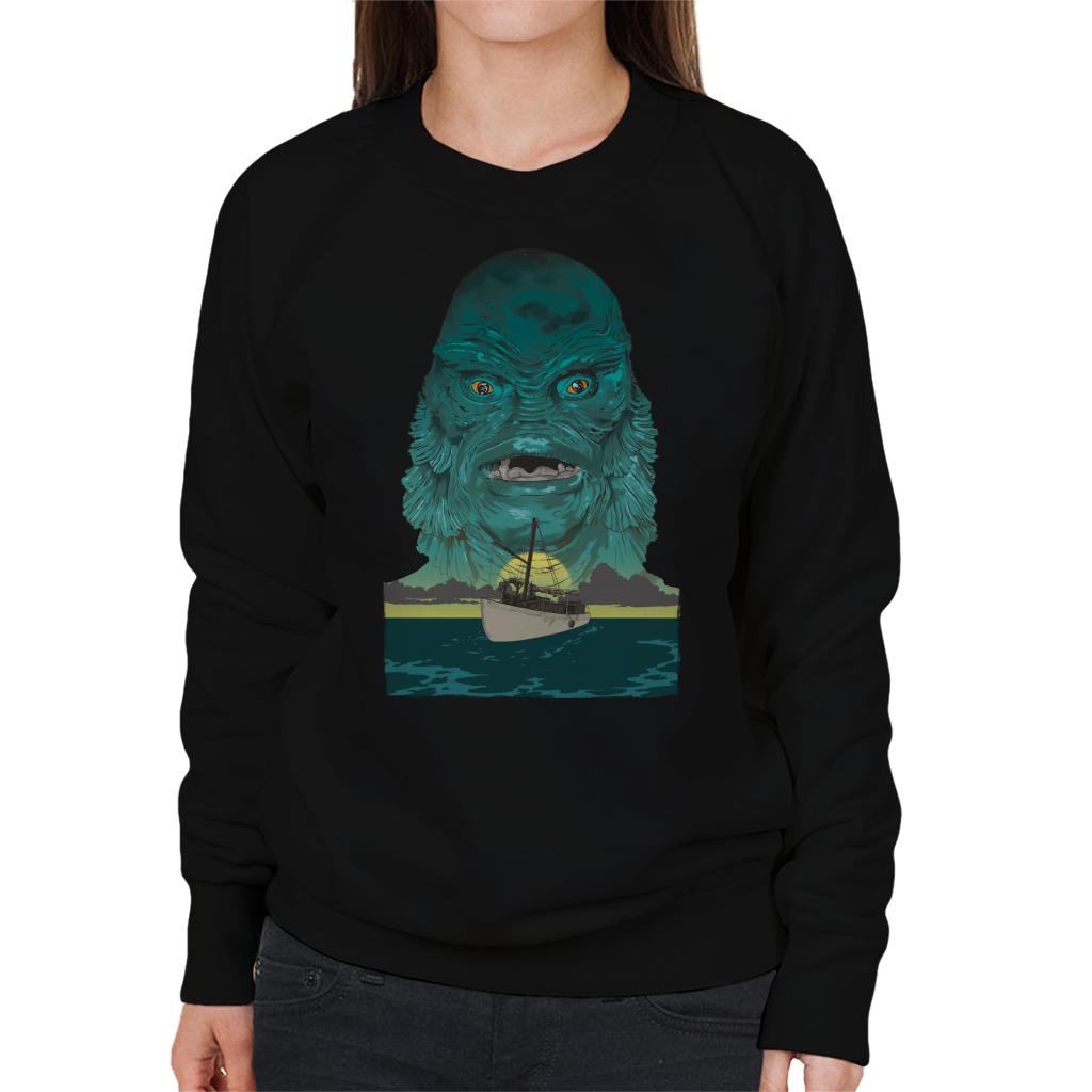 The Creature From The Black Lagoon Demon Head Boat Women's Sweatshirt-ALL + EVERY