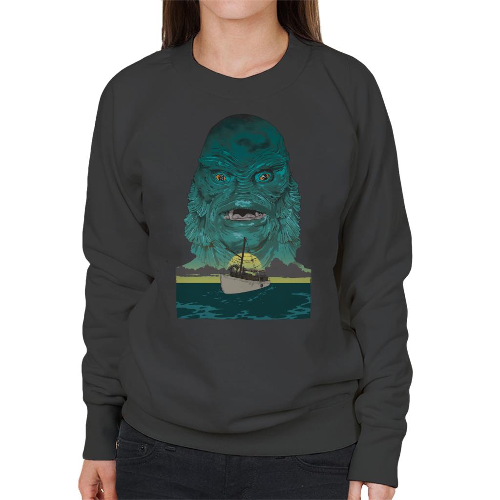 The Creature From The Black Lagoon Demon Head Boat Women's Sweatshirt-ALL + EVERY