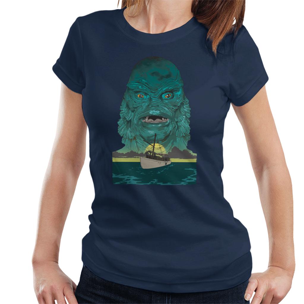 The Creature From The Black Lagoon Demon Head Boat Women's T-Shirt-ALL + EVERY