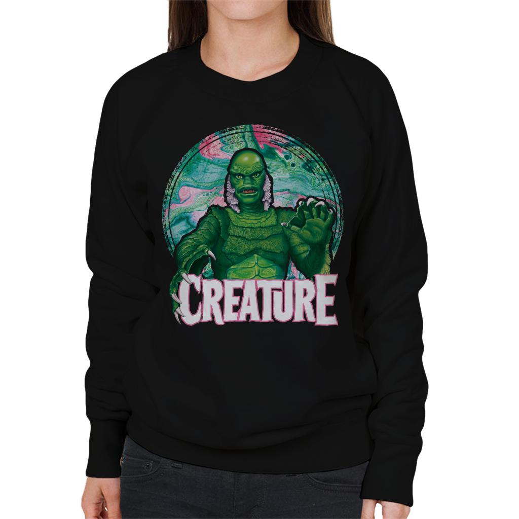 Creature From The Black Lagoon Mix Circle Women's Sweatshirt-ALL + EVERY