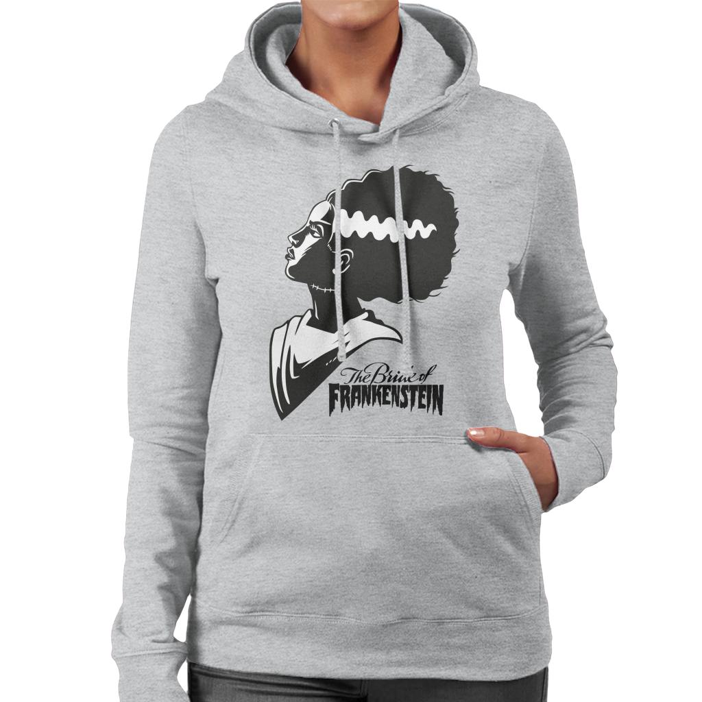 Bride Of Frankenstein Silhouette Women's Hooded Sweatshirt-ALL + EVERY