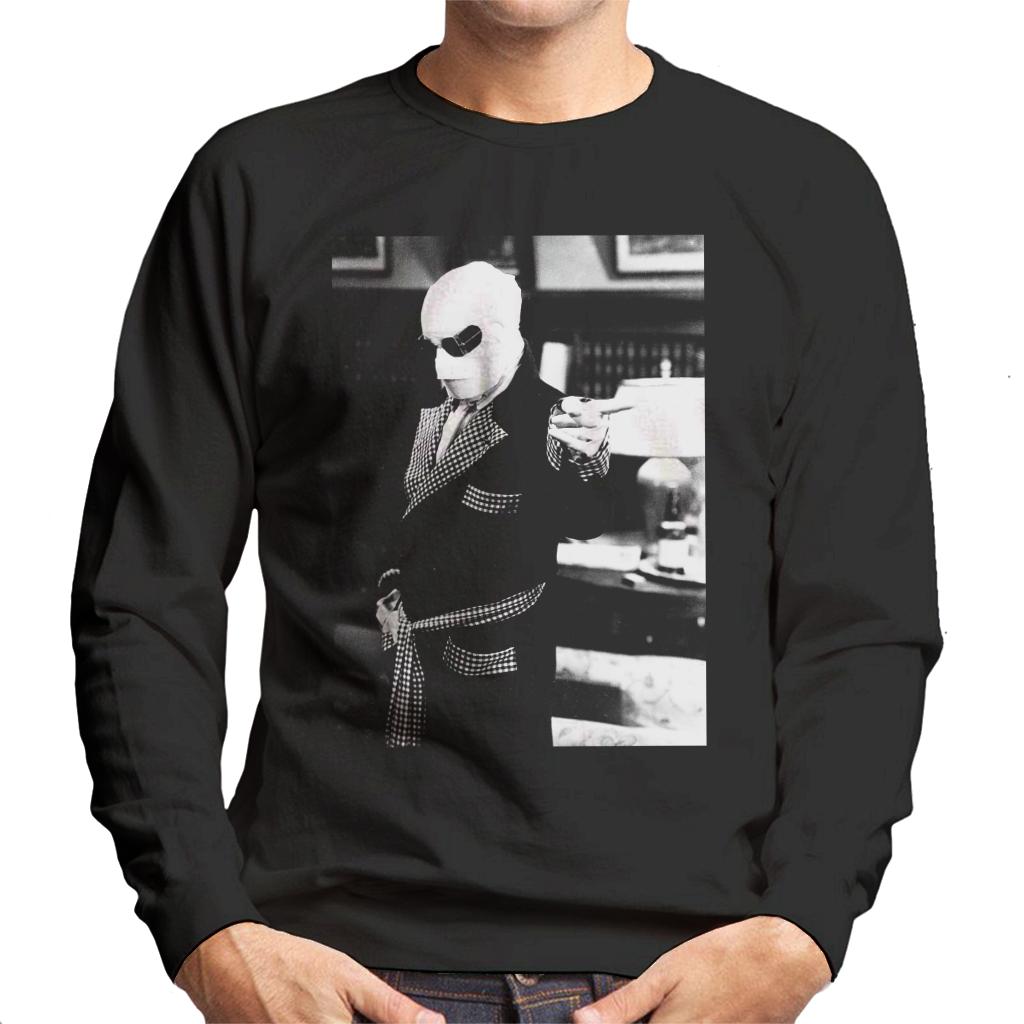 The Invisible Man Pointing Off Screen Men's Sweatshirt-ALL + EVERY