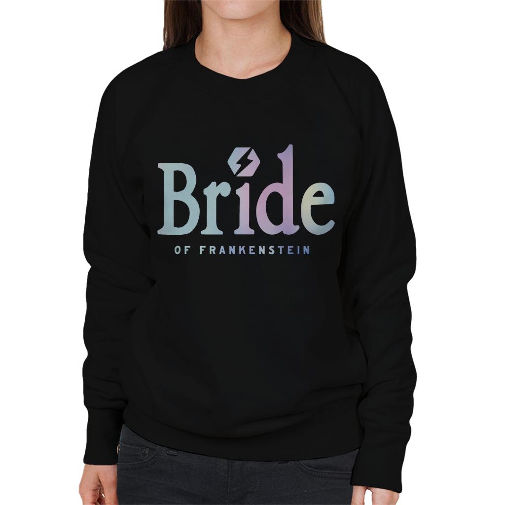 Bride Of Frankenstein Gradient Logo Women's Sweatshirt-ALL + EVERY