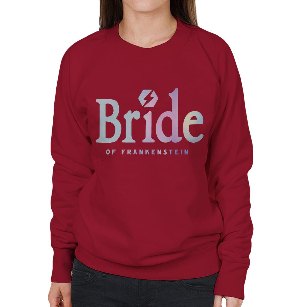 Bride Of Frankenstein Gradient Logo Women's Sweatshirt-ALL + EVERY