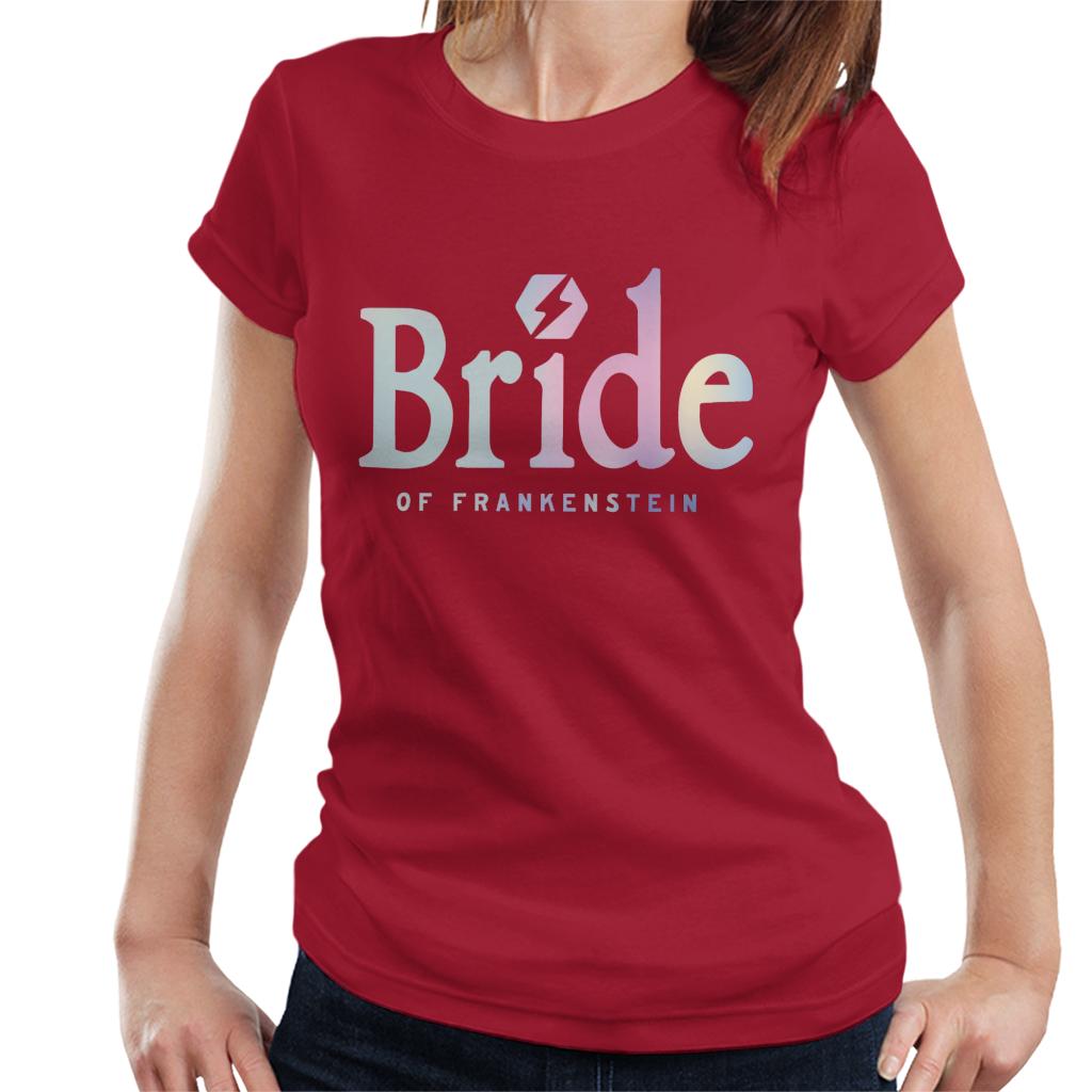 Bride Of Frankenstein Gradient Logo Women's T-Shirt-ALL + EVERY