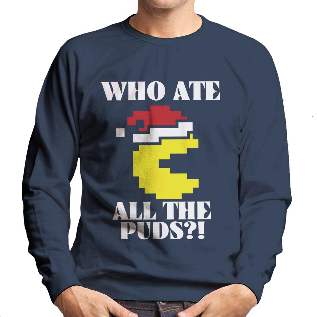 Pac-Man Christmas Who Ate All The Puds Men's Sweatshirt-ALL + EVERY