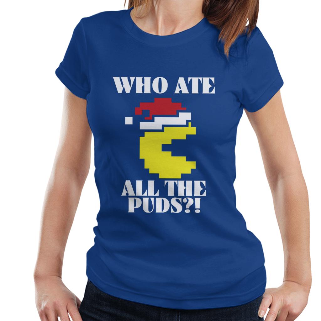 Pac-Man Christmas Who Ate All The Puds Women's T-Shirt-ALL + EVERY