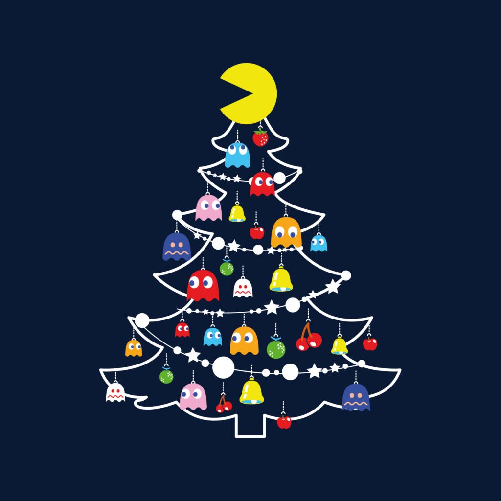 Pac-Man Christmas Tree Baubles Women's T-Shirt-ALL + EVERY