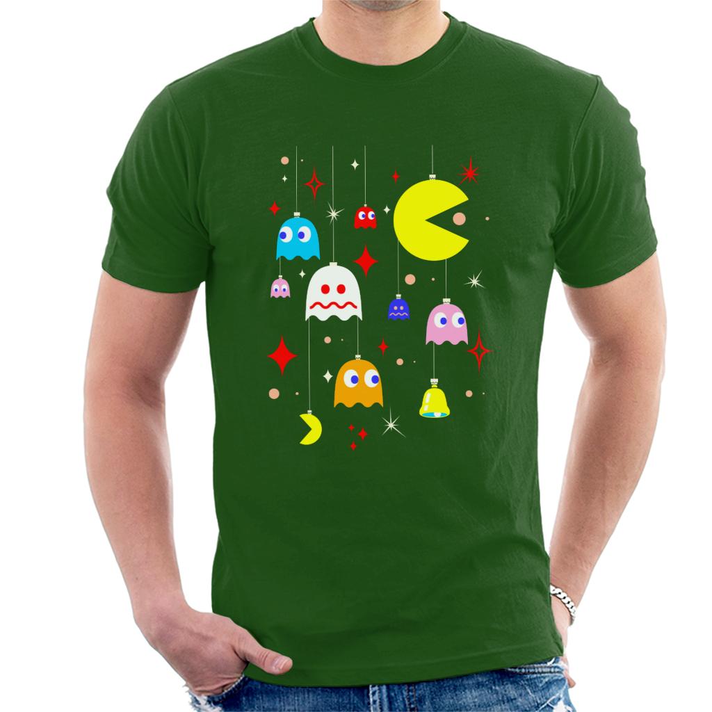 Pac-Man Christmas Hanging Baubles Men's T-Shirt-ALL + EVERY