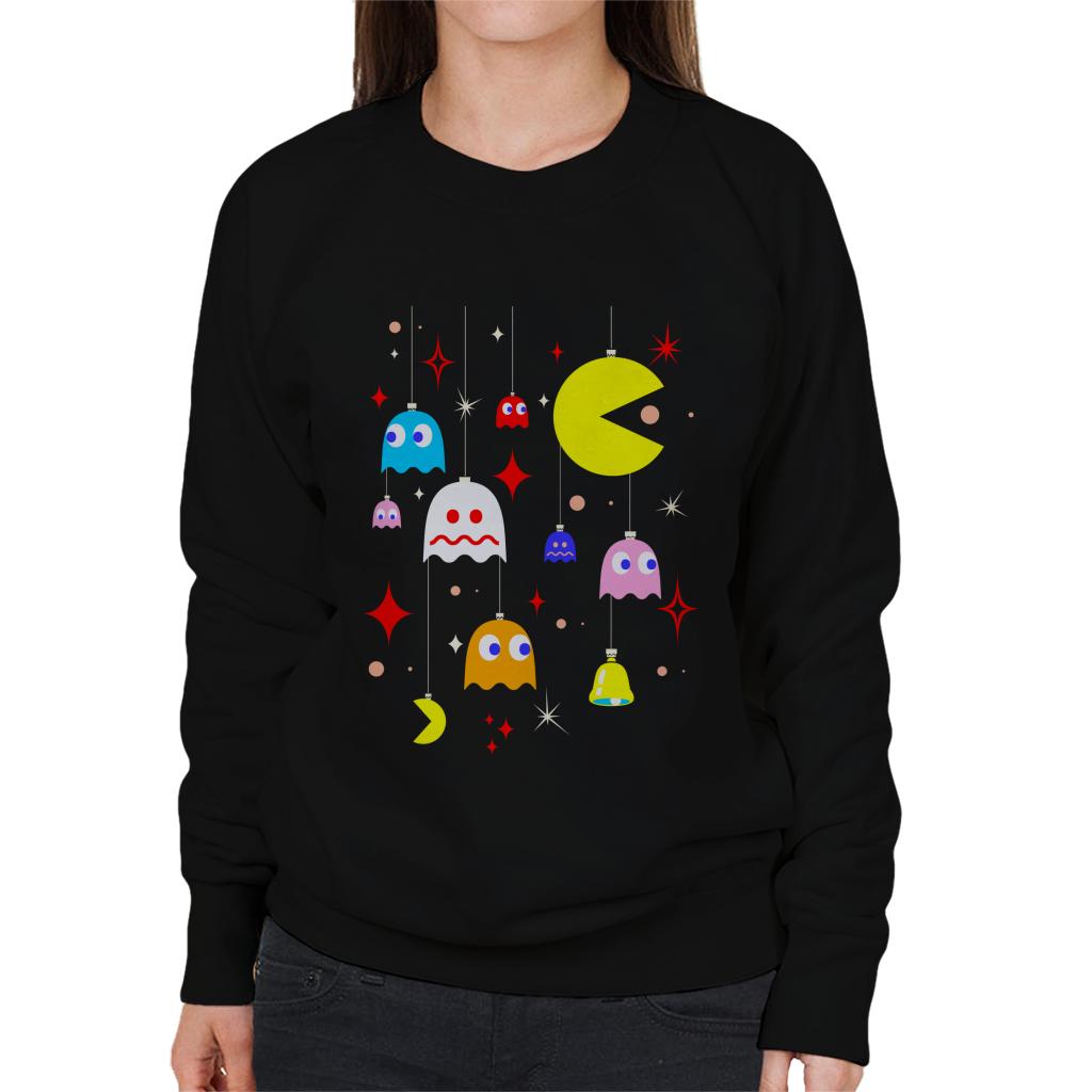 Pac-Man Christmas Hanging Baubles Women's Sweatshirt-ALL + EVERY