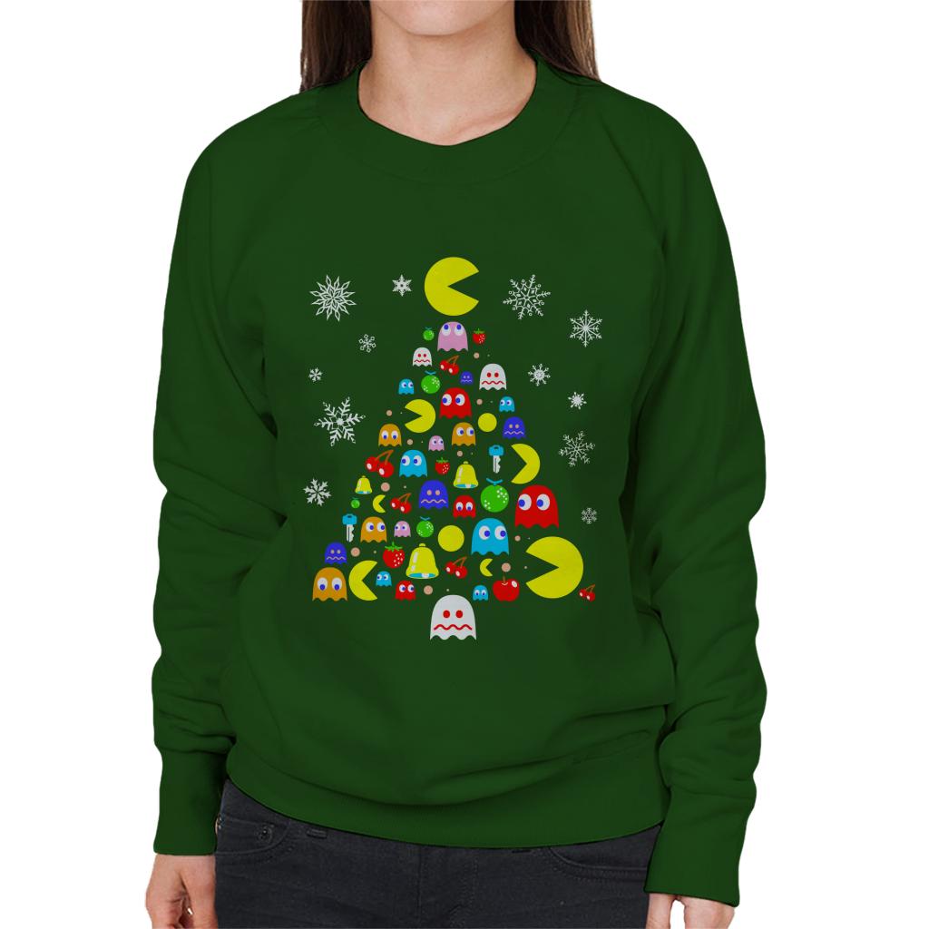 Pac-Man Christmas Tree Of Characters Women's Sweatshirt-ALL + EVERY