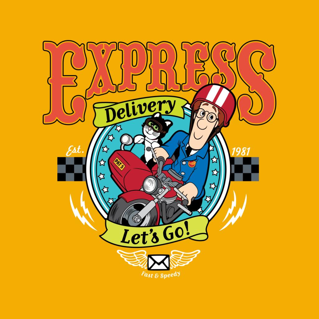 Postman Pat Express Delivery Lets Go Men's T-Shirt-ALL + EVERY