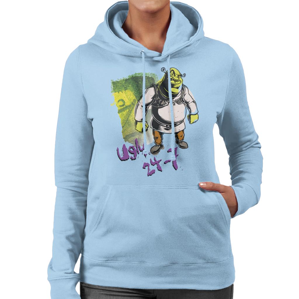 Shrek Ugly 24 7 Quote Women's Hooded Sweatshirt-ALL + EVERY