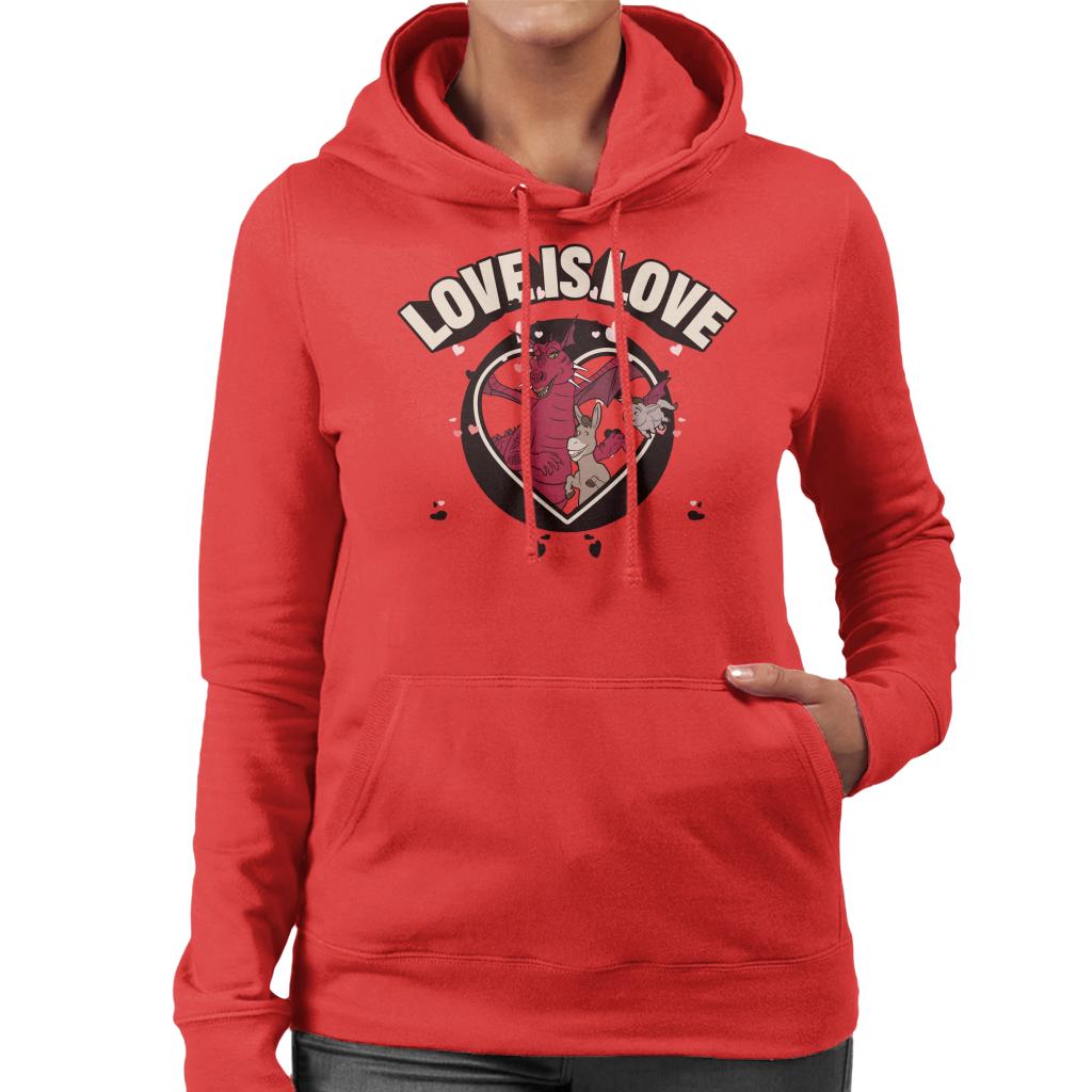 Shrek Donkey And Dragon Love Is Love Women's Hooded Sweatshirt-ALL + EVERY