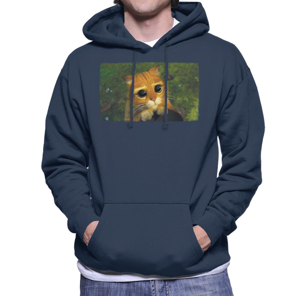 Shrek Puss In Boots Cute Eyes Men's Hooded Sweatshirt-ALL + EVERY