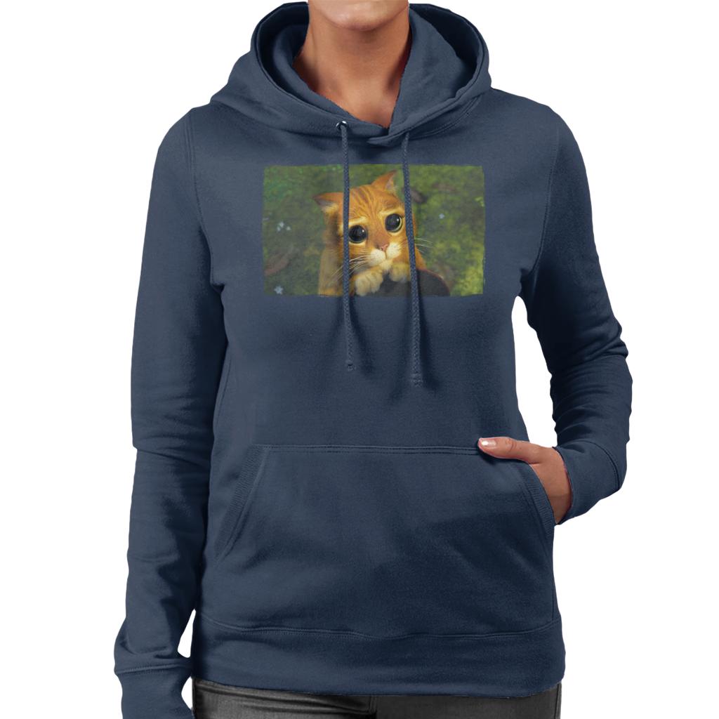 Shrek Puss In Boots Cute Eyes Women's Hooded Sweatshirt-ALL + EVERY