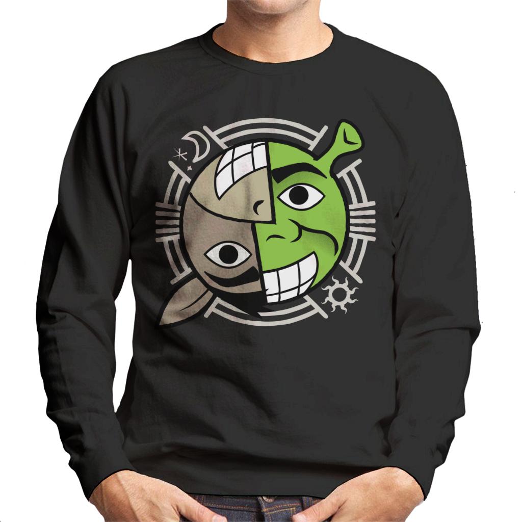 Shrek And Donkey Smiling Character Heads Men's Sweatshirt-ALL + EVERY