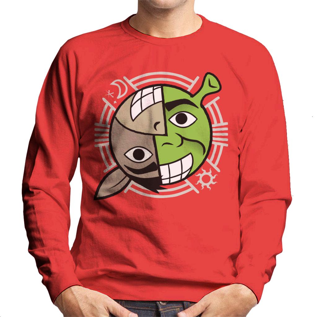 Shrek And Donkey Smiling Character Heads Men's Sweatshirt-ALL + EVERY