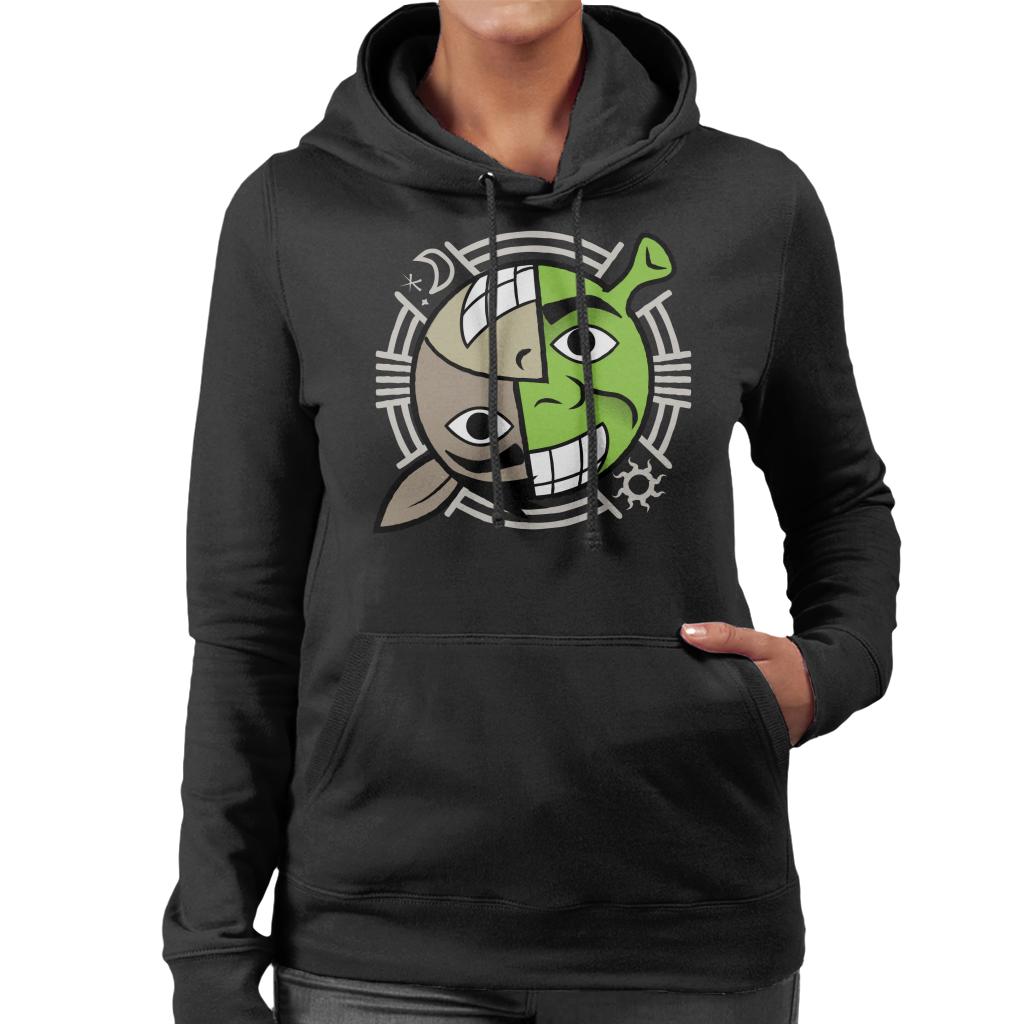 Shrek And Donkey Smiling Character Heads Women's Hooded Sweatshirt-ALL + EVERY